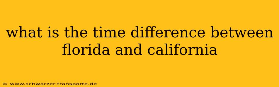 what is the time difference between florida and california