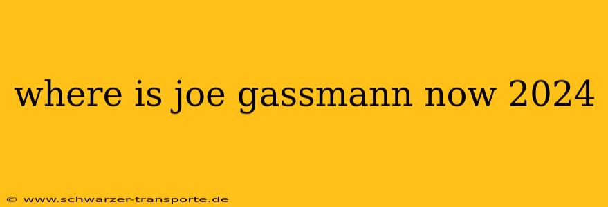 where is joe gassmann now 2024