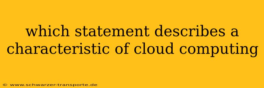 which statement describes a characteristic of cloud computing