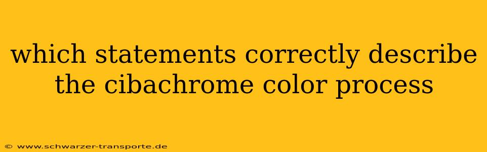 which statements correctly describe the cibachrome color process