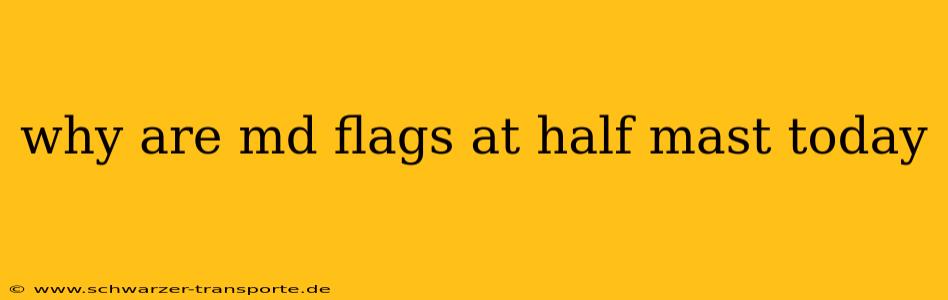 why are md flags at half mast today
