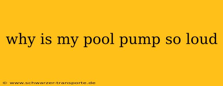 why is my pool pump so loud