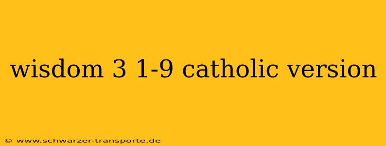 wisdom 3 1-9 catholic version
