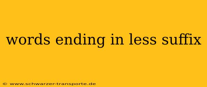 words ending in less suffix