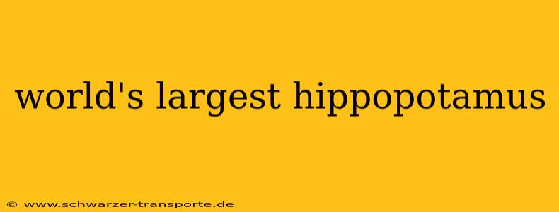 world's largest hippopotamus